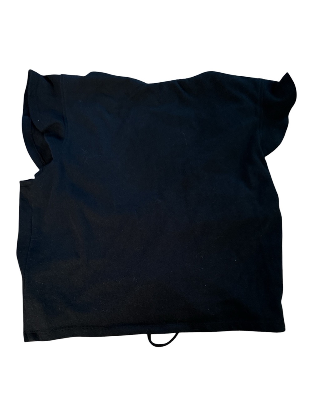 Roxy Black Ruched V-Neck Cap Sleeve Cropped Top Size Medium - Picture 3 of 3
